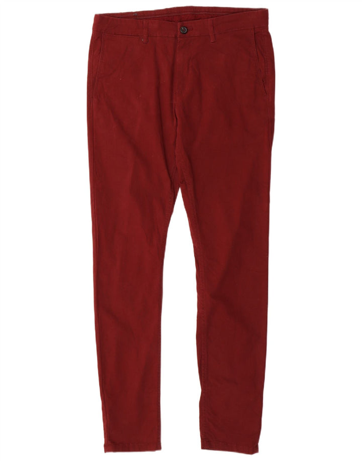 Pantaloni chino slim pentru bărbați Zara EU 42 Medium L32 L30 Maroon