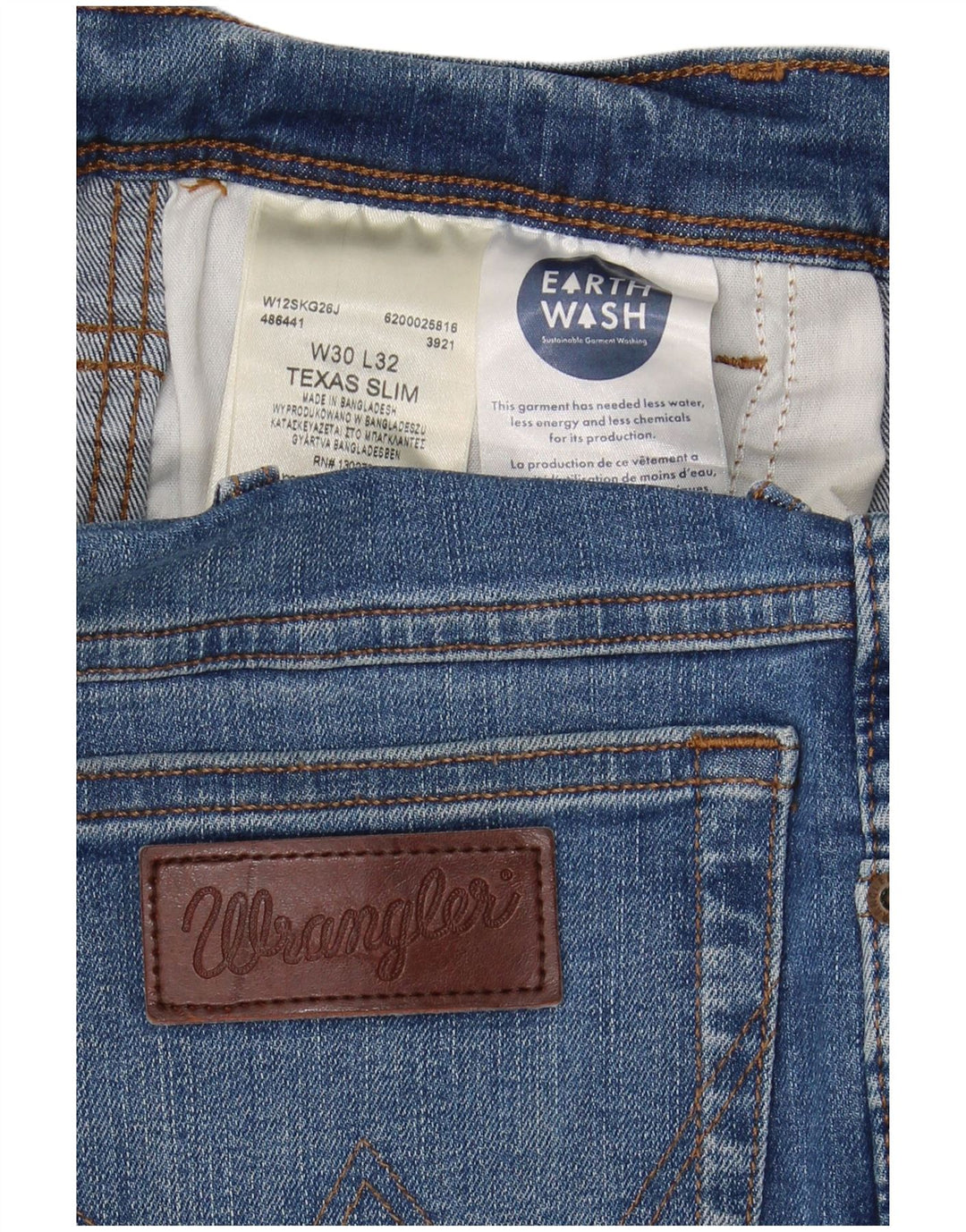 WRANGLER Blugi pentru bărbați Texas Slim Cropped W30 L25 Bumbac albastru
