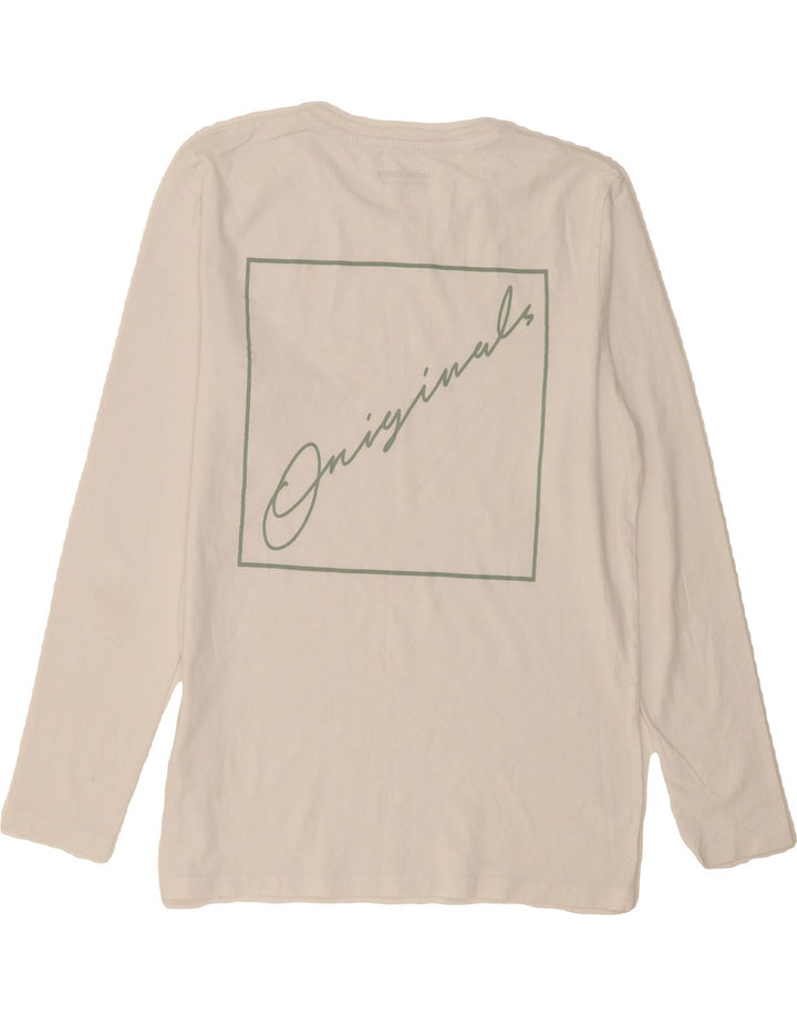 JACK & JONES Mens Graphic Top Long Sleeve Large White Cotton Vintage Jack & Jones and Second-Hand Jack & Jones from Messina Hembry 