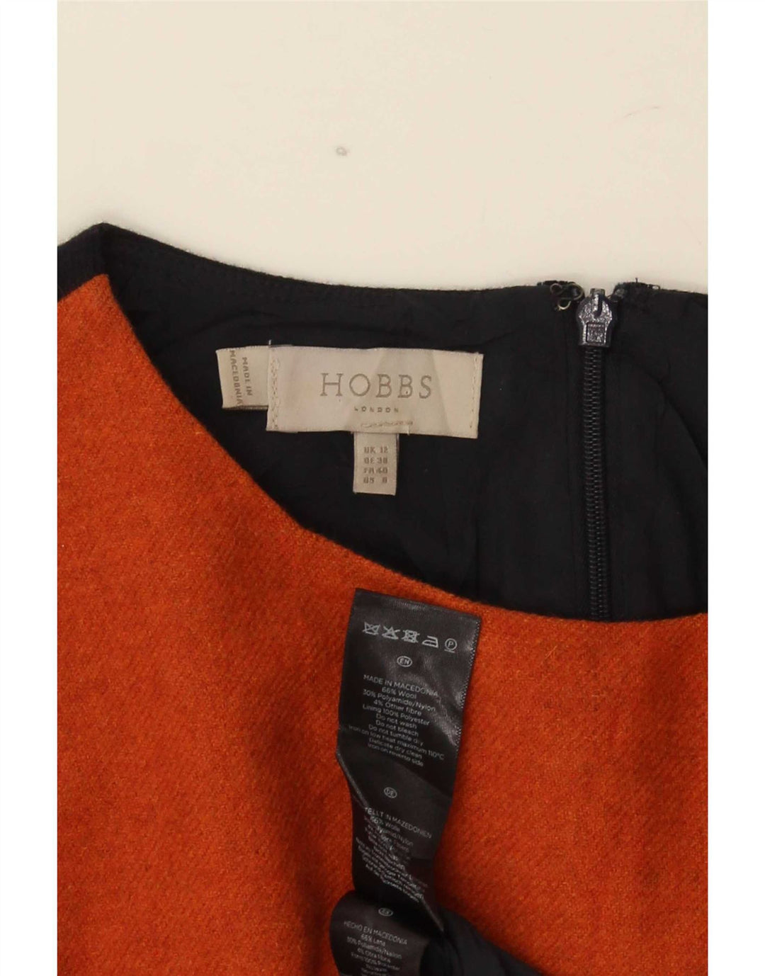 Rochie Hobbs pentru femei UK 12 Medium Orange Colorblock Lână