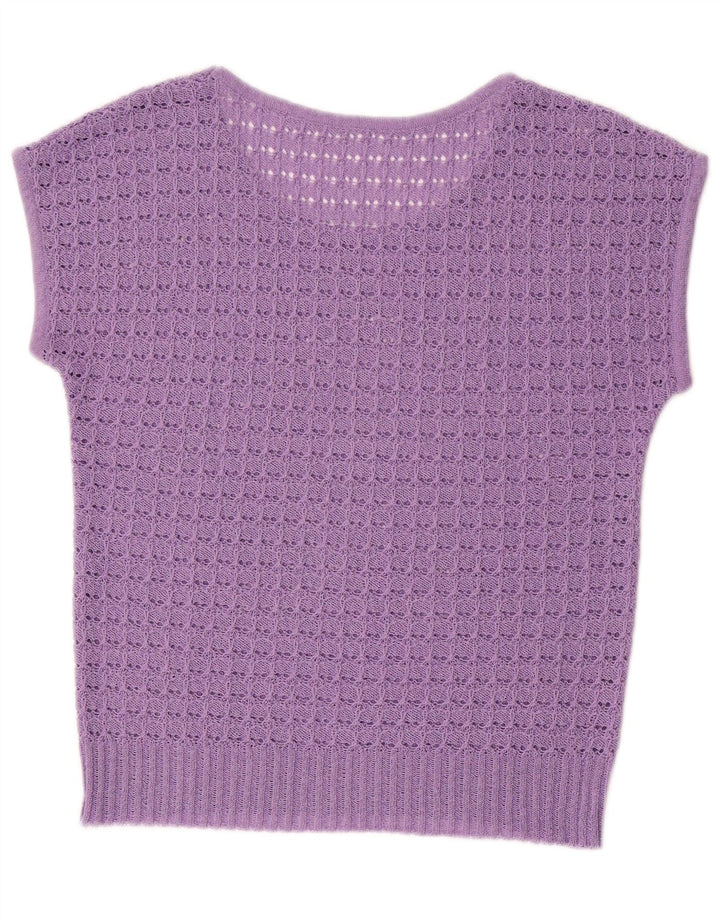 VINTAGE Femei Vest Tank Top UK 14 Medium Purple