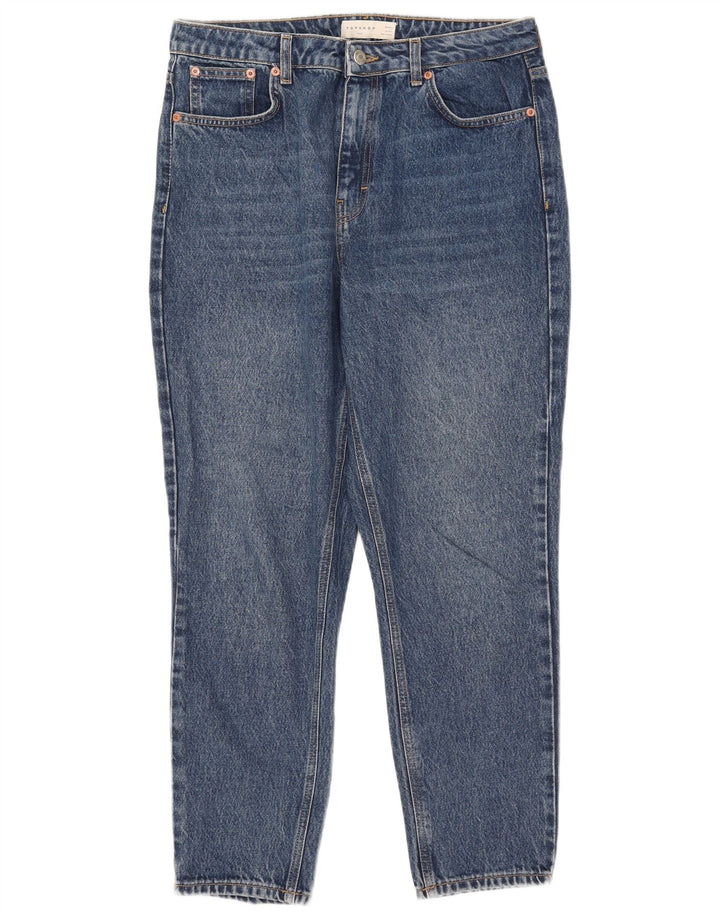 Blugi Topshop Mom Tapered pentru femei W32 L26 Poliester albastru