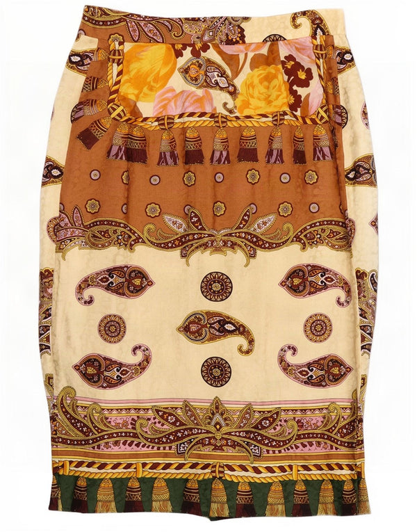 Vintage Womens Straight Skirt IT 42 Medium W26 Multicoloured Paisley