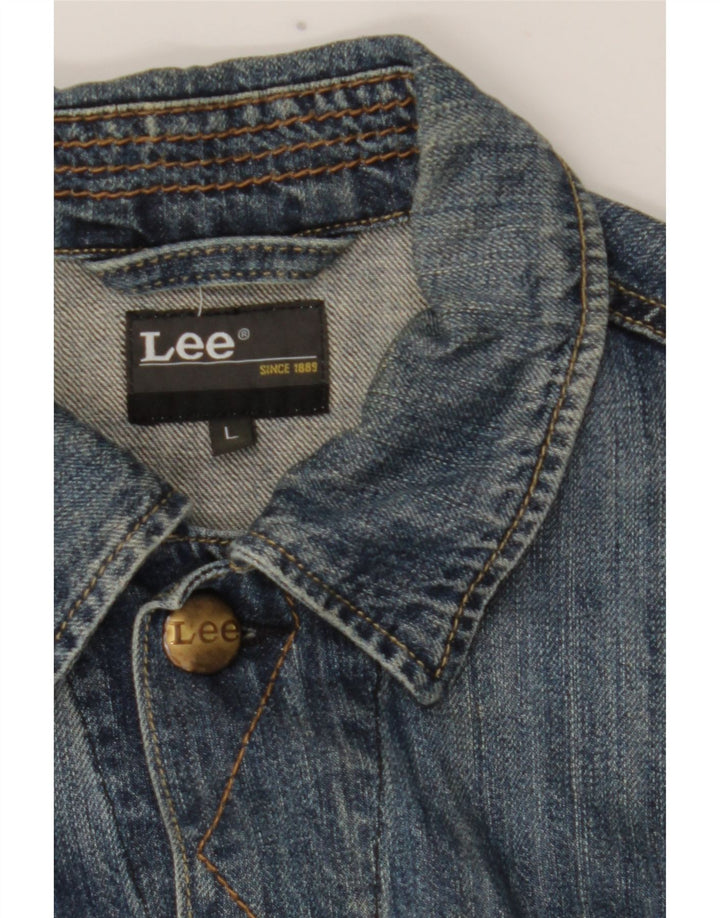 Jachetă de blugi pentru femei Lee UK 16, mare, albastru, bumbac