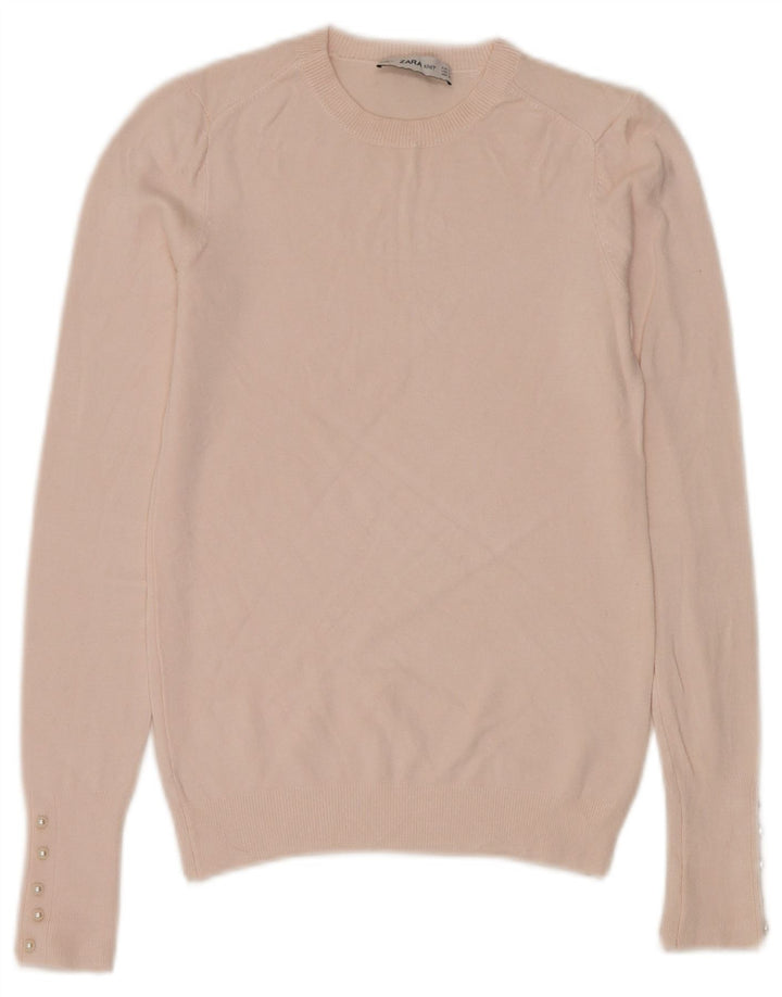 Pulover pentru damă Zara, cu gât turnut, UK 8 Mic, roz