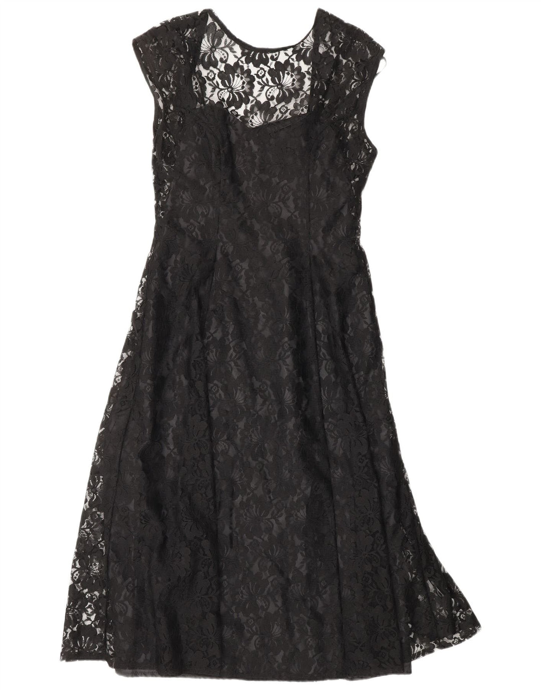 CLASIC Rochie A-Line pentru femei UK 12 Medium Black Floral Nylon