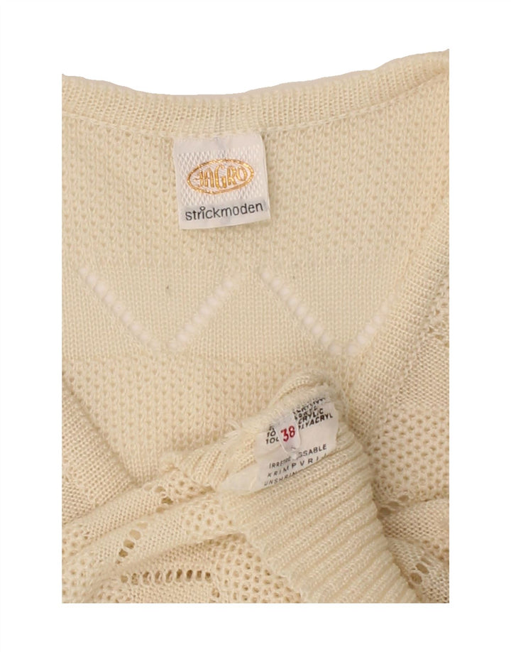 STRICKMODEN Womens Vest Tank Top EU 38 Medium Off White Geometric Vintage Strickmoden and Second-Hand Strickmoden from Messina Hembry 