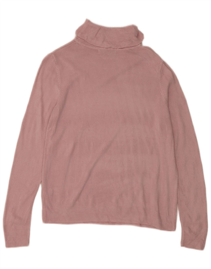 Pulover pentru femei Marks & Spencer cu gât rulat, UK 14, acrilic, roz mediu