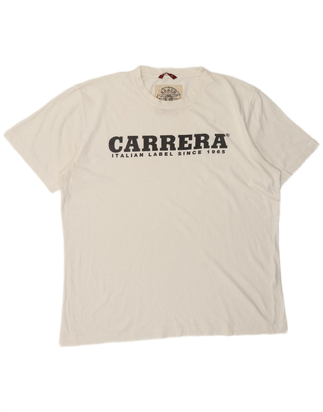 CARRERA Mens Graphic T-Shirt Top XL White Cotton