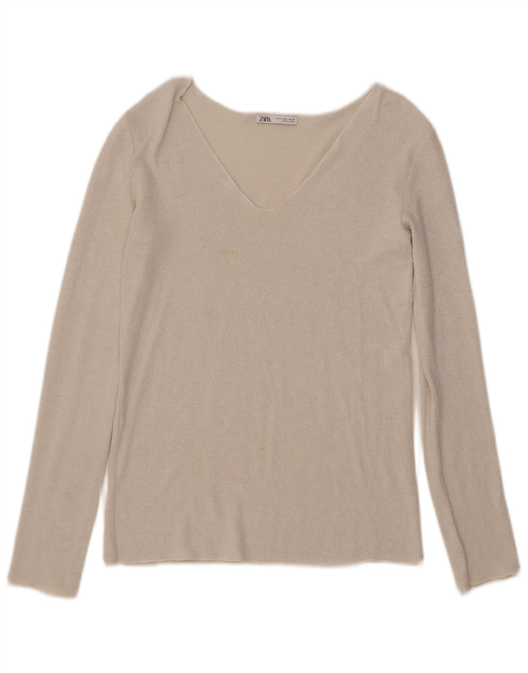 Top femeie Zara cu mânecă lungă UK 10 Small White