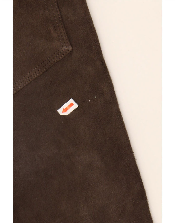NOTIFY Womens Slim Suede Casual Trousers W30 L30 Brown Leather Vintage Notify and Second-Hand Notify from Messina Hembry 