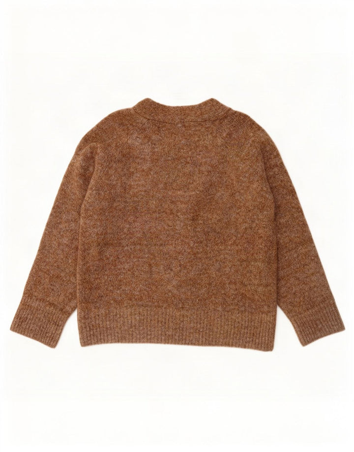 Pulover cardigan supradimensionat pentru femei Zara UK 10 Poliester maro mic