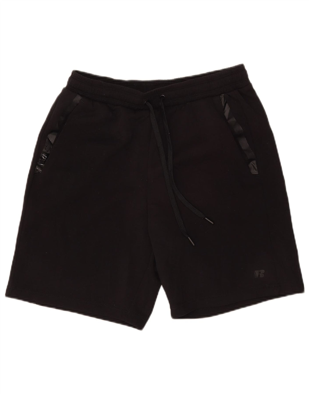 Pantaloni scurți sport Russell Athletic pentru bărbați, poliester mediu negru