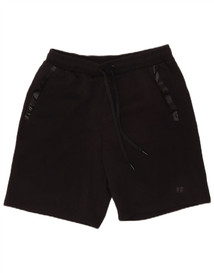 Pantaloni scurți sport Russell Athletic pentru bărbați, poliester mediu negru
