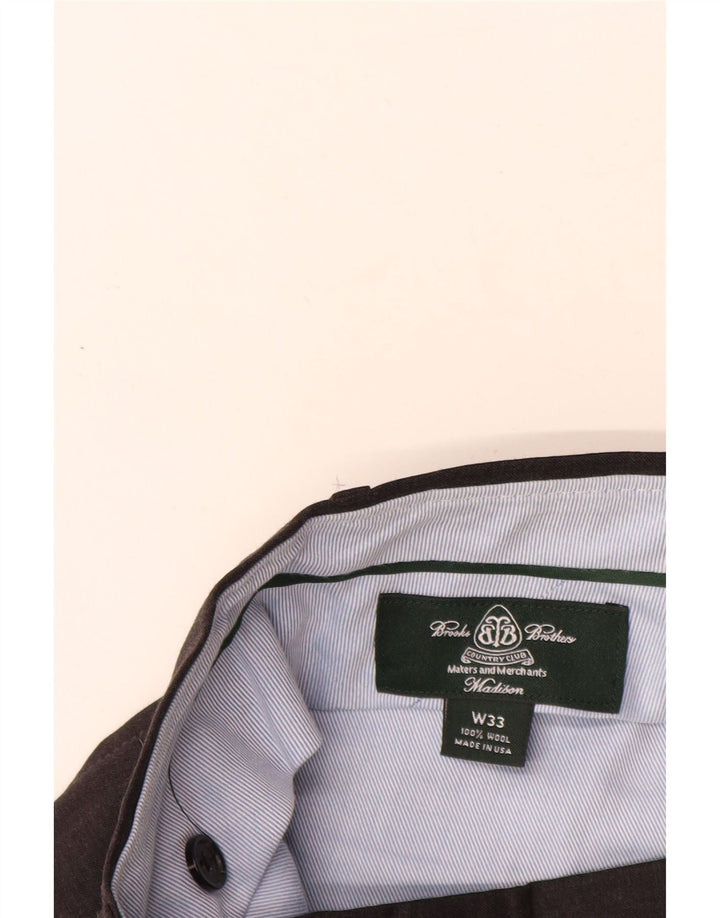 BROOKS BROTHERS Pantaloni de costum pentru bărbați Madison Pegged W33 L30 Lână gri