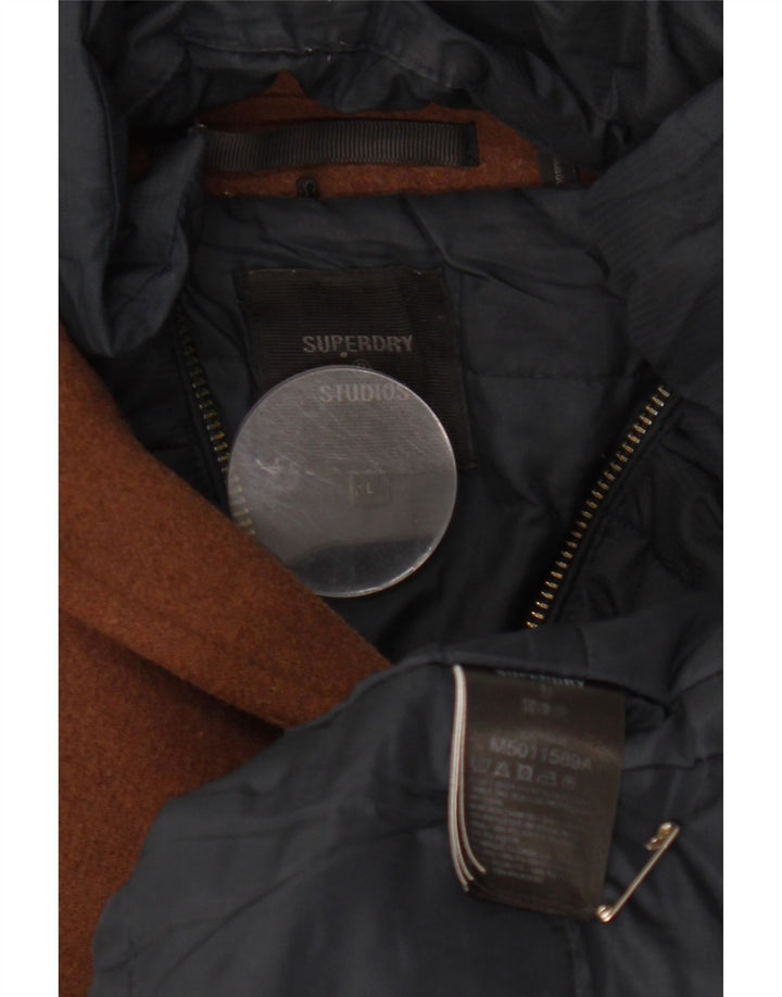 Palton pentru bărbați Superdry UK 40, lână maro mare