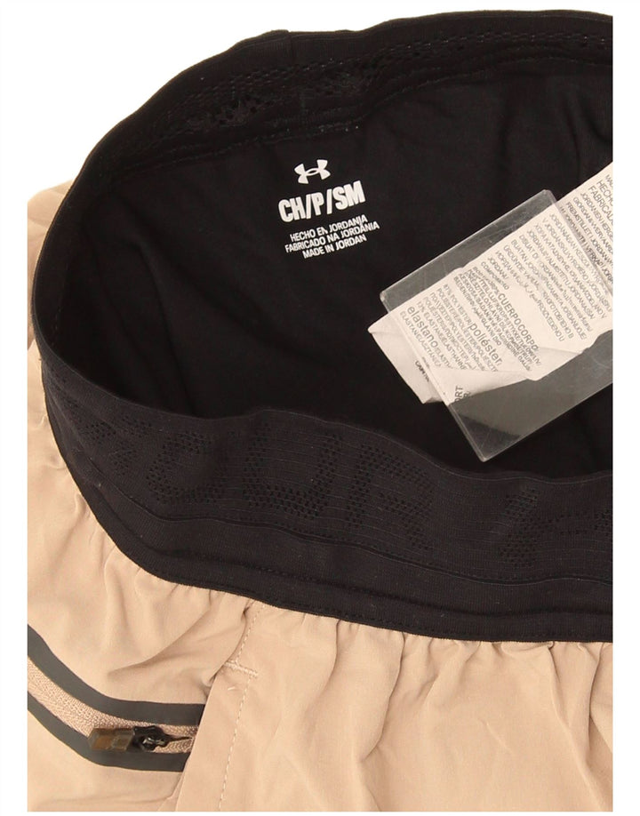 Pantaloni scurti sport Nike pentru femei UK 8 Small Beige Colorblock Poliester