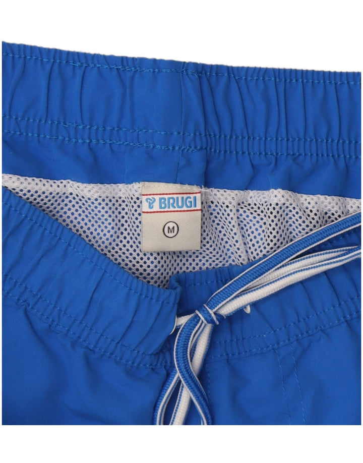 Pantaloni scurți de înot Brugi pentru bărbați, albastru mediu, poliester color bloc