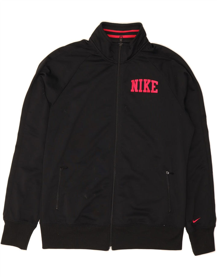NIKE Womens Graphic Tracksuit Top Jacket UK 18 XL Black Polyester Vintage Nike and Second-Hand Nike from Messina Hembry 
