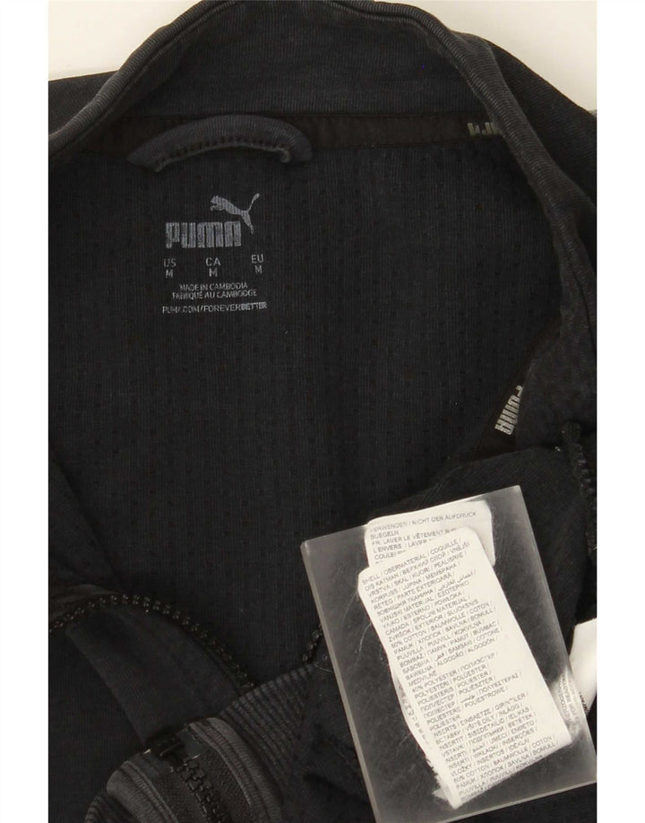 Jachetă de trening Puma pentru bărbați, bumbac color bloc negru mediu