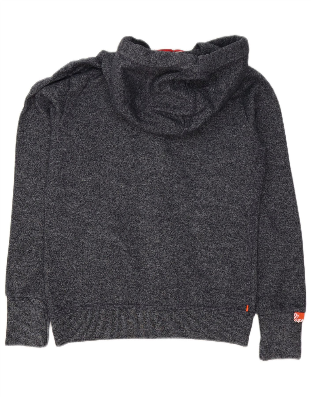 Pulover Superdry pentru bărbați, cu fermoar, bumbac cu pete, gri mediu