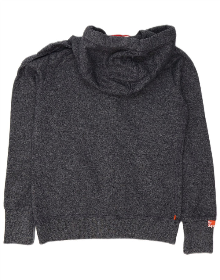 Pulover Superdry pentru bărbați, cu fermoar, bumbac cu pete, gri mediu