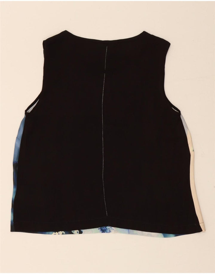 CALVIN KLEIN Bluză Crop Top pentru femei UK 10 Small Bleumarin Floral