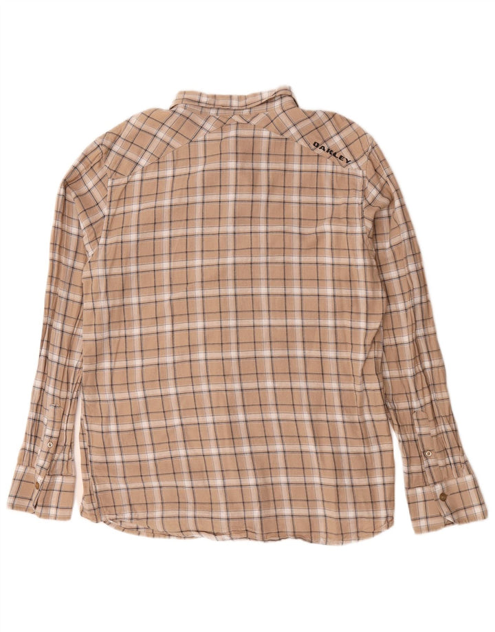 Cămașă Oakley pentru bărbați din flanel mare, bej, din bumbac