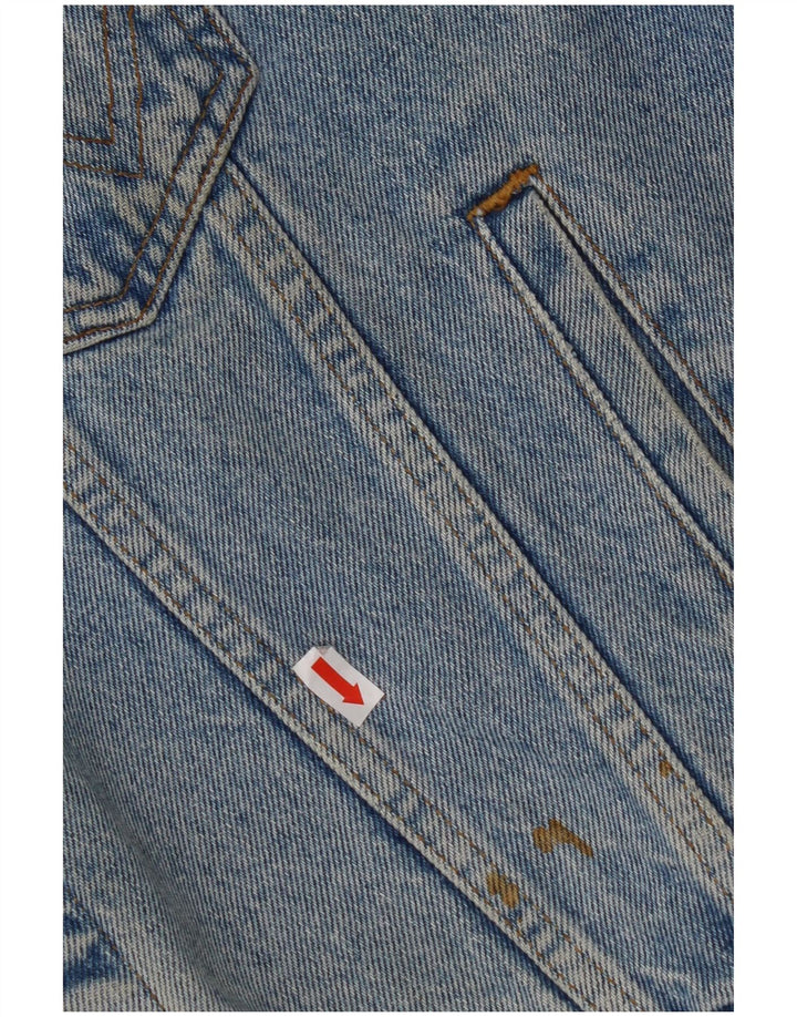 Gilet de denim WRANGLER pentru bărbați, cu tăiere largă, UK 36, bumbac albastru mic