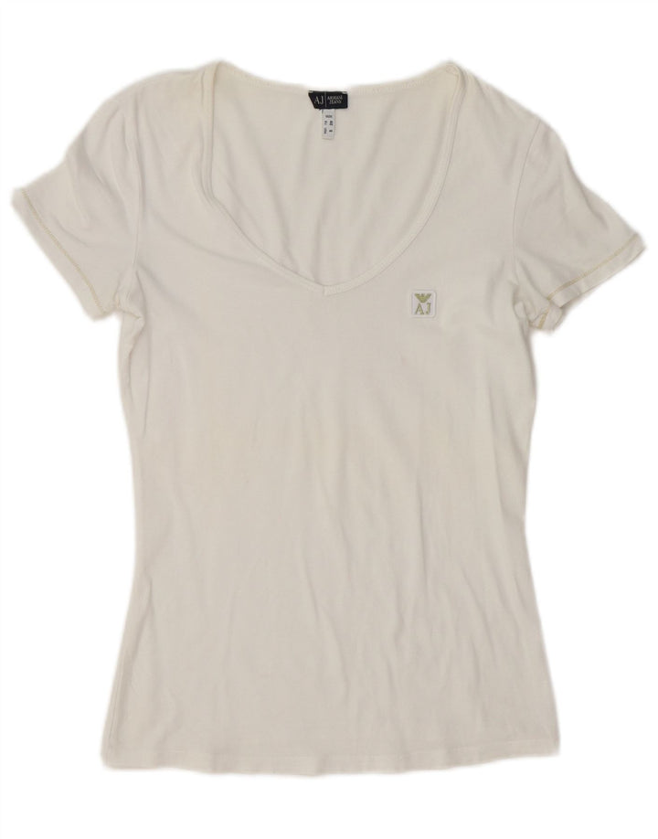 Armani Jeans Tricou Femei Top EU 40 Medium White