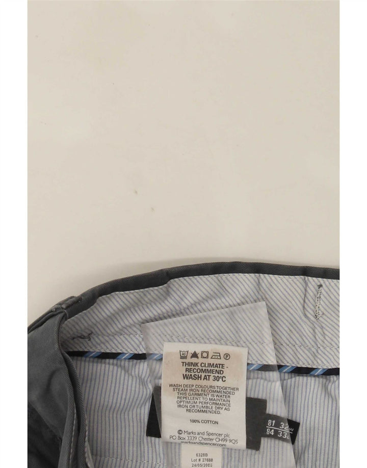 Marks & Spencer Pantaloni drepți pentru bărbați L32 L33 bumbac gri