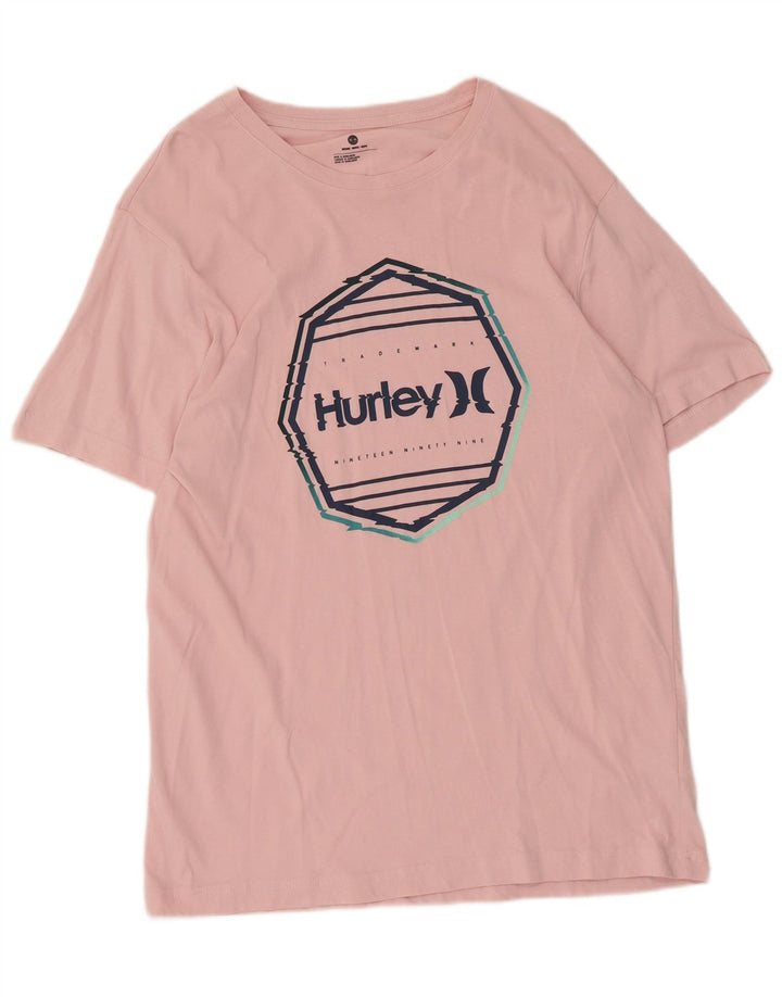 Tricou grafic pentru bărbați Hurley Top din bumbac roz mediu