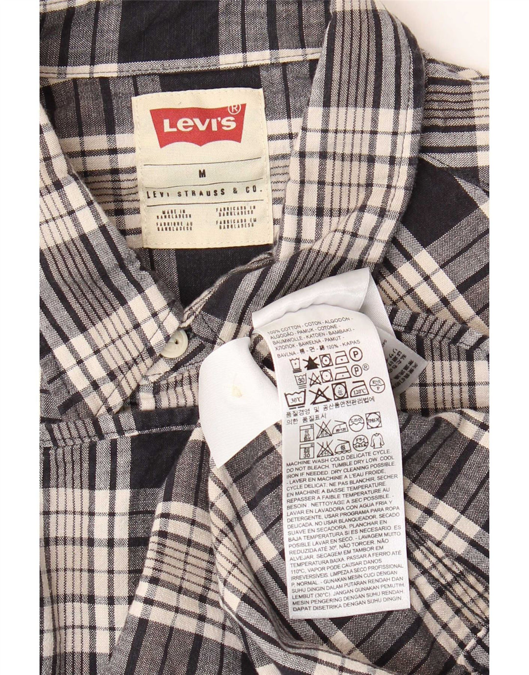 Cămașă pentru bărbați Levi's Medium Black Check Bumbac