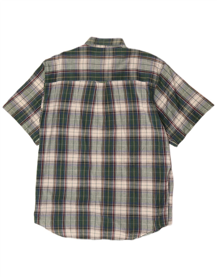 Cămașă cu mânecă scurtă pentru bărbați Eddie Bauer, de culoare obișnuită, din bumbac verde mediu cu carouri