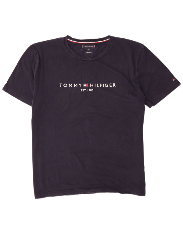 Tricou grafic Tommy Hilfiger pentru bărbați, cu croiala normală, 3XL, bumbac bleumarin