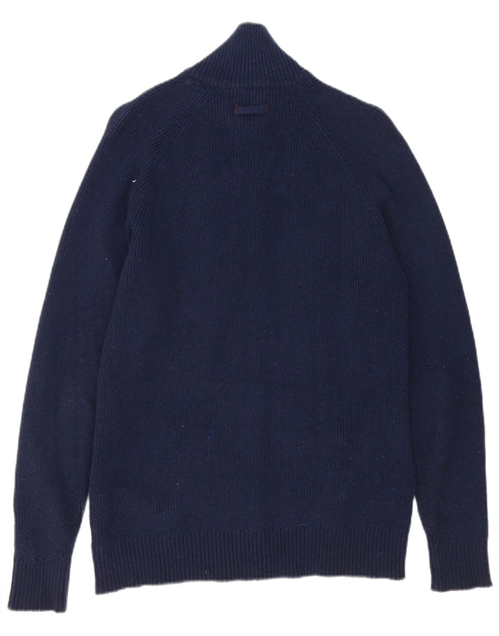 Pulover cardigan pentru bărbați Jack & Jones, bumbac mediu albastru bleumarin