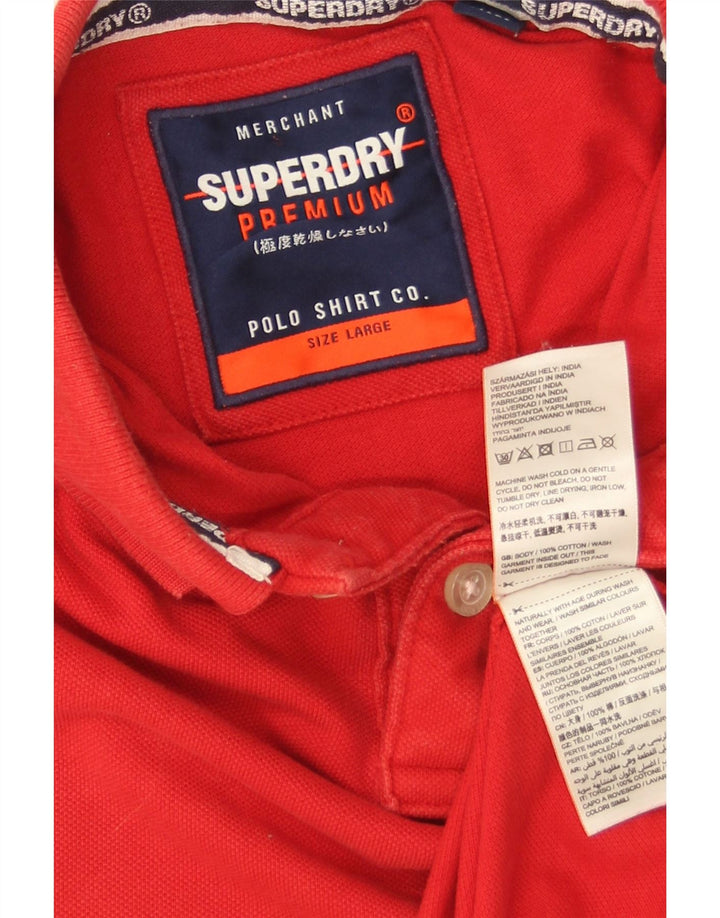 Tricou polo pentru bărbați Superdry, bumbac roșu mare