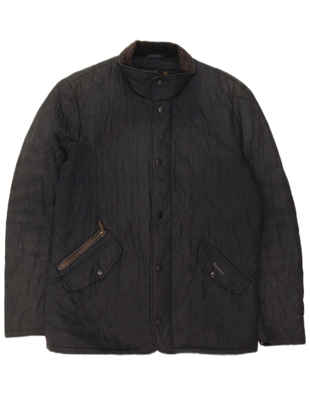 BARBOUR Mens Quilted Jacket UK 36 Small Black Cotton