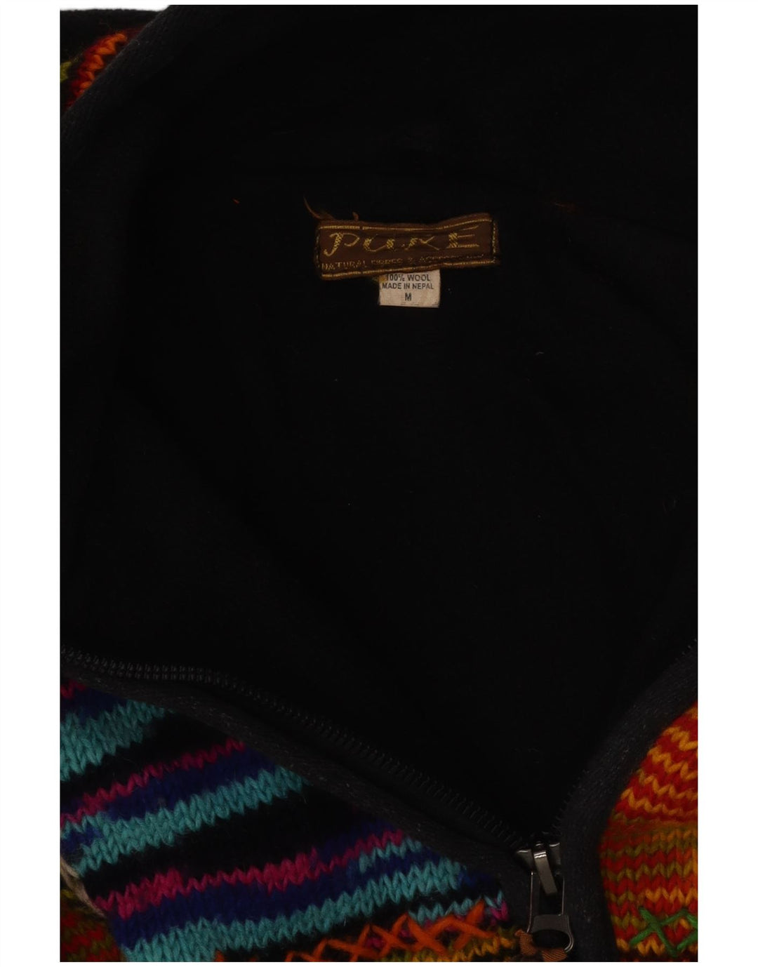 VINTAGE Pulover cardigan cu glugă pentru femei UK 12 Medium, multicolore, cu dungi