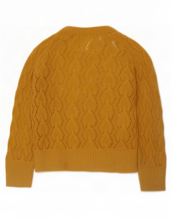 Pulover cardigan pentru femei Zara UK 10 Mic galben acrilic