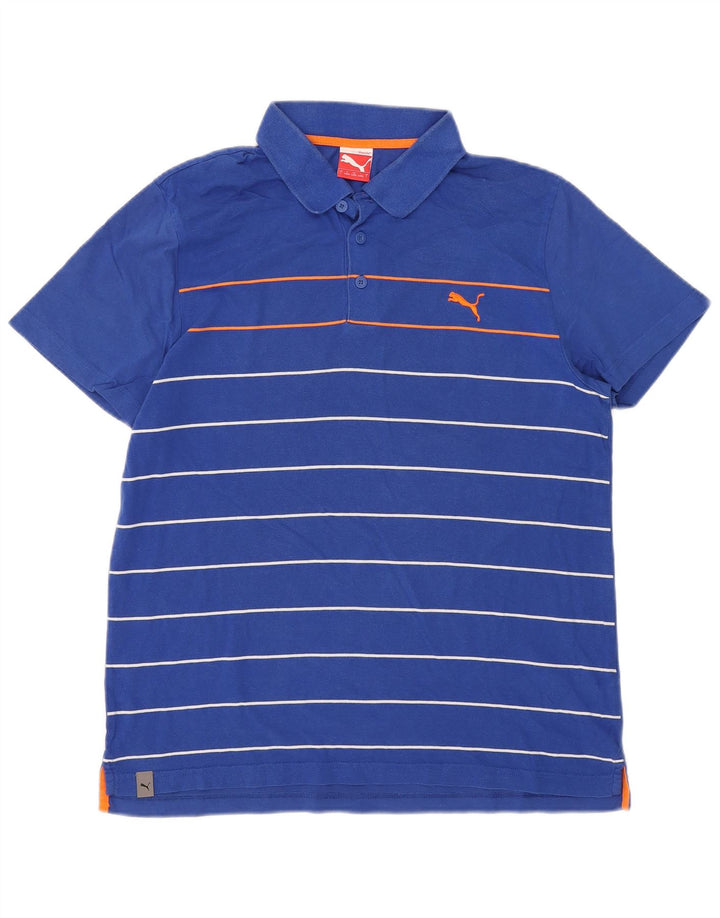 Tricou polo Puma pentru bărbați, bumbac cu dungi albastre mari