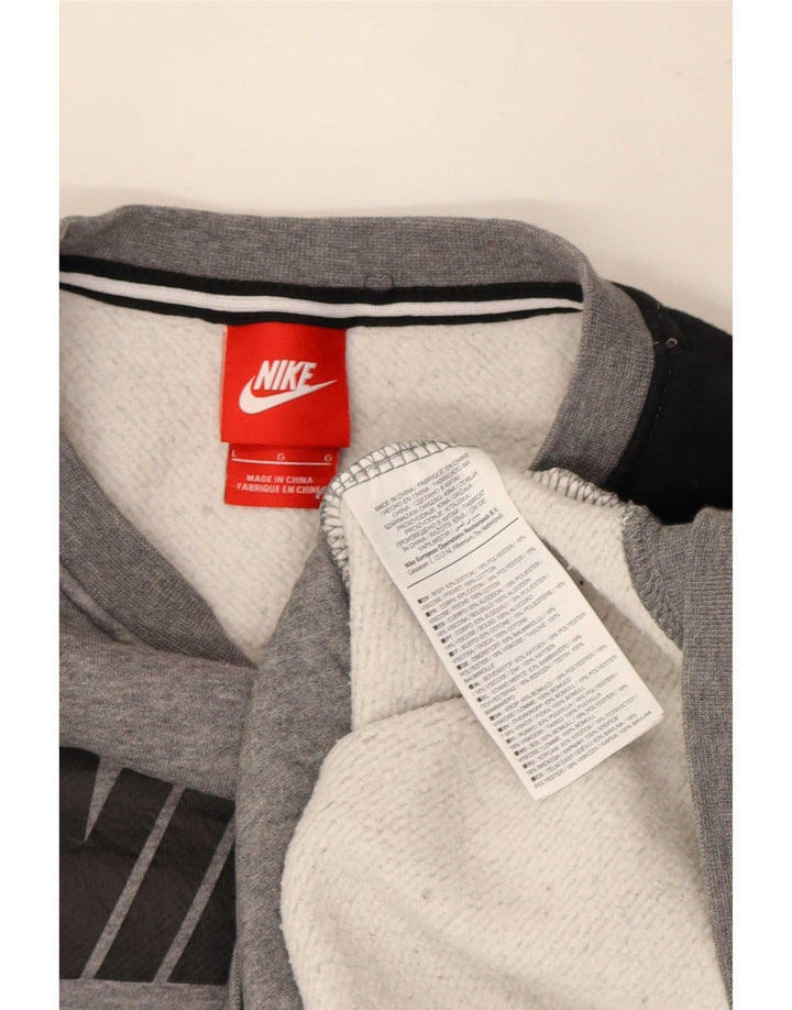 Hanorac grafic pentru bărbați Nike Pulover mare, gri, bloc de culoare