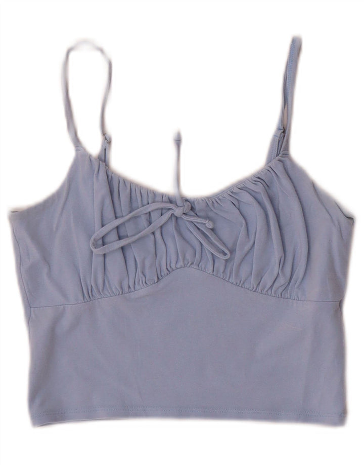 Hollister Crop Cami Top pentru femei UK 12 Medium Blue