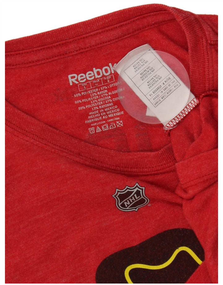 Tricou grafic Reebok Chicago Blackhawks pentru bărbați Top mare poliester roșu