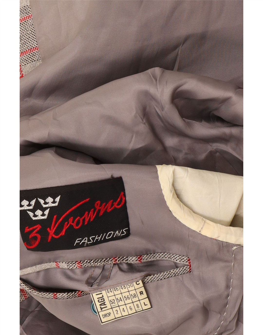 Jachetă vintage pentru bărbați cu 2 nasturi IT 52 XL, gri, carouri