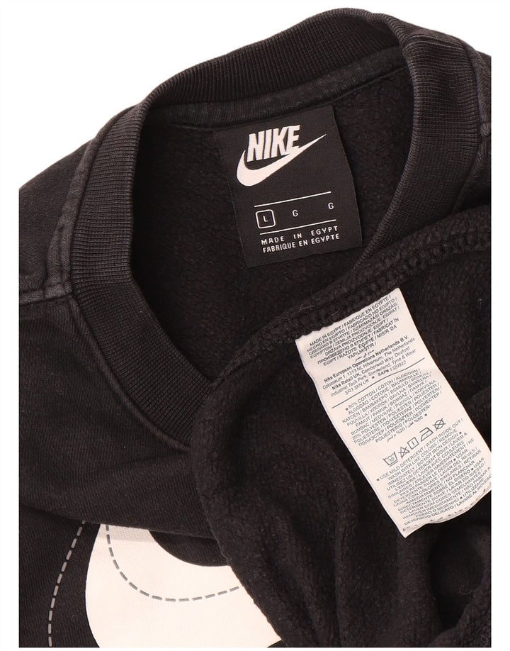 Hanorac grafic pentru bărbați Nike Pulover mare, negru, bumbac