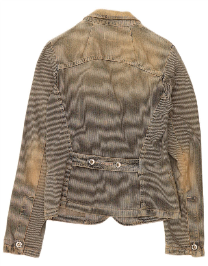 Calvin Klein Jeans Jachetă Blazer pentru femei cu 3 nasturi UK 10 Small Blue