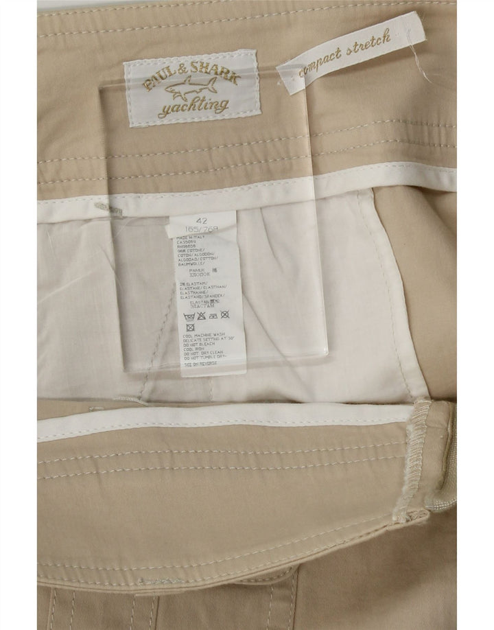 PAUL & SHARK Womens Straight Skirt IT 42 Medium W32 Beige Cotton Vintage Paul & Shark and Second-Hand Paul & Shark from Messina Hembry 