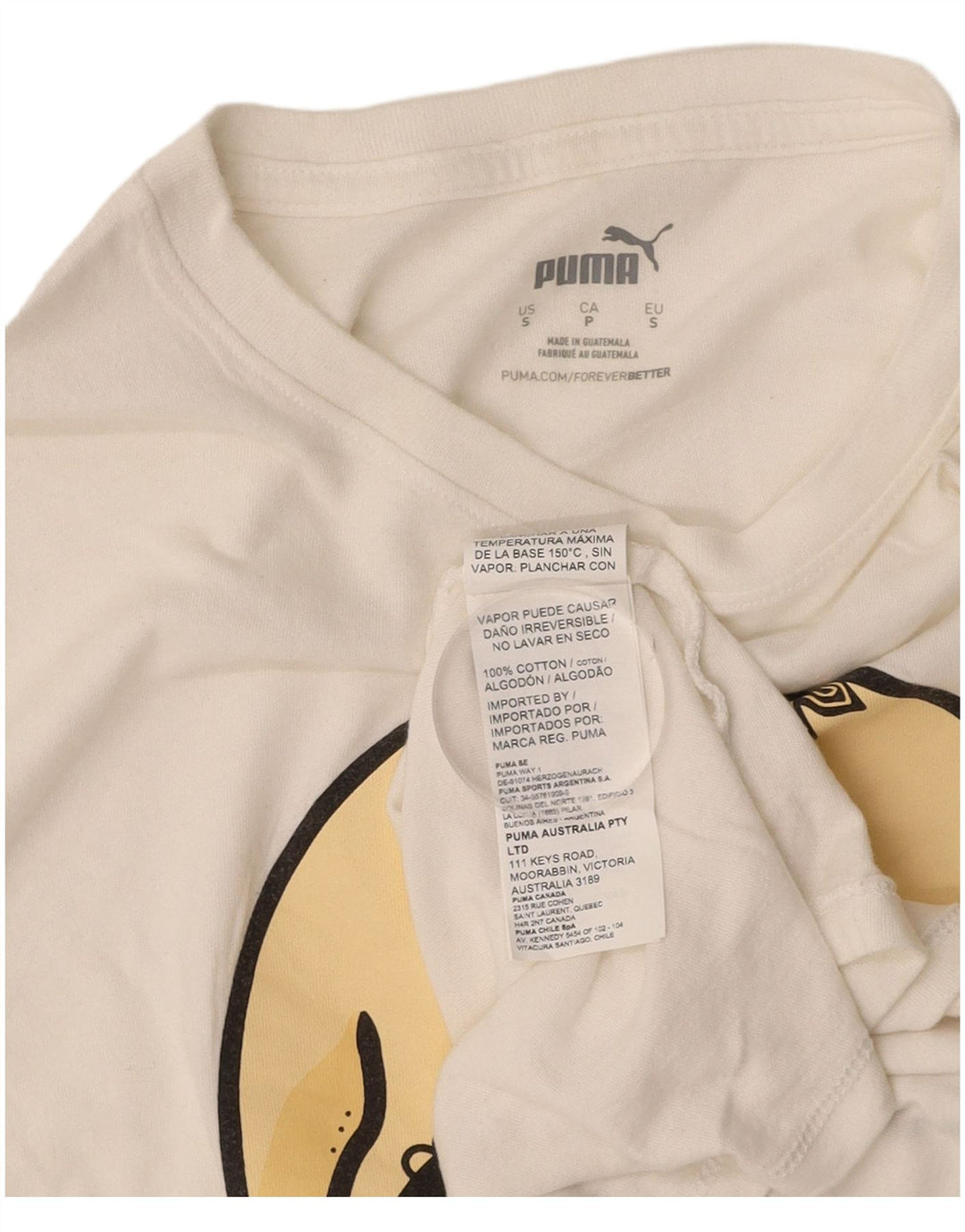 Tricou grafic PUMA pentru bărbați Top mic din bumbac alb