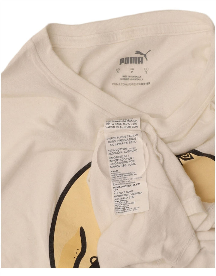 Tricou grafic PUMA pentru bărbați Top mic din bumbac alb